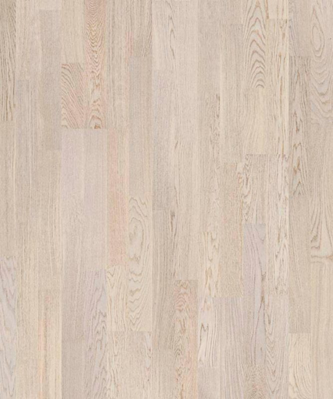 Крупный план лицевой поверхности двухполосной паркетной доски Tarkett Shade из светлого дуба.