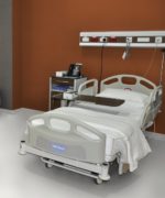 Натуральный линолеум для стен Tarkett Linowall xf2 Ginger 138 терракотово-имбирного цвета в интерьере медицинской палаты