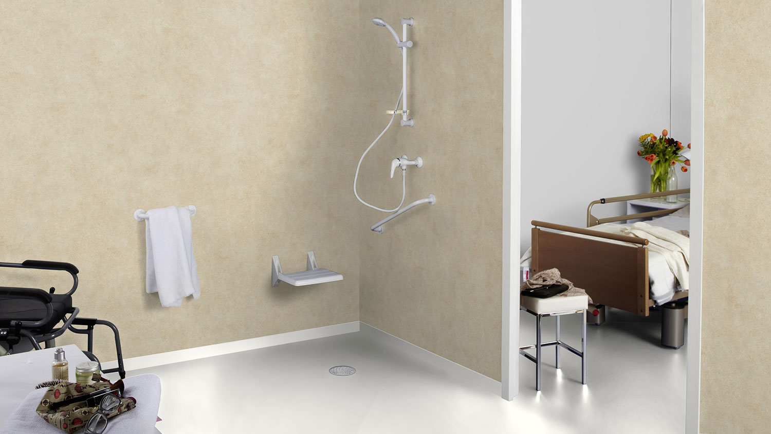 Настенное виниловое покрытие Tarkett ProtectWall (1.5 mm) — Luxury Concrete Golden, Люксембург