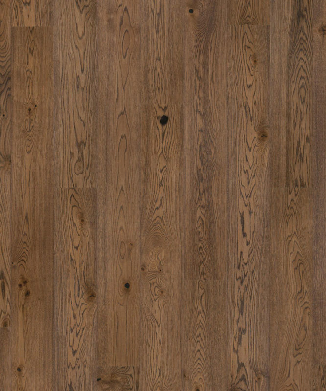 Крупный план лицевой поверхности однополосной паркетной доски Tarkett Prestige Oak Scallop.