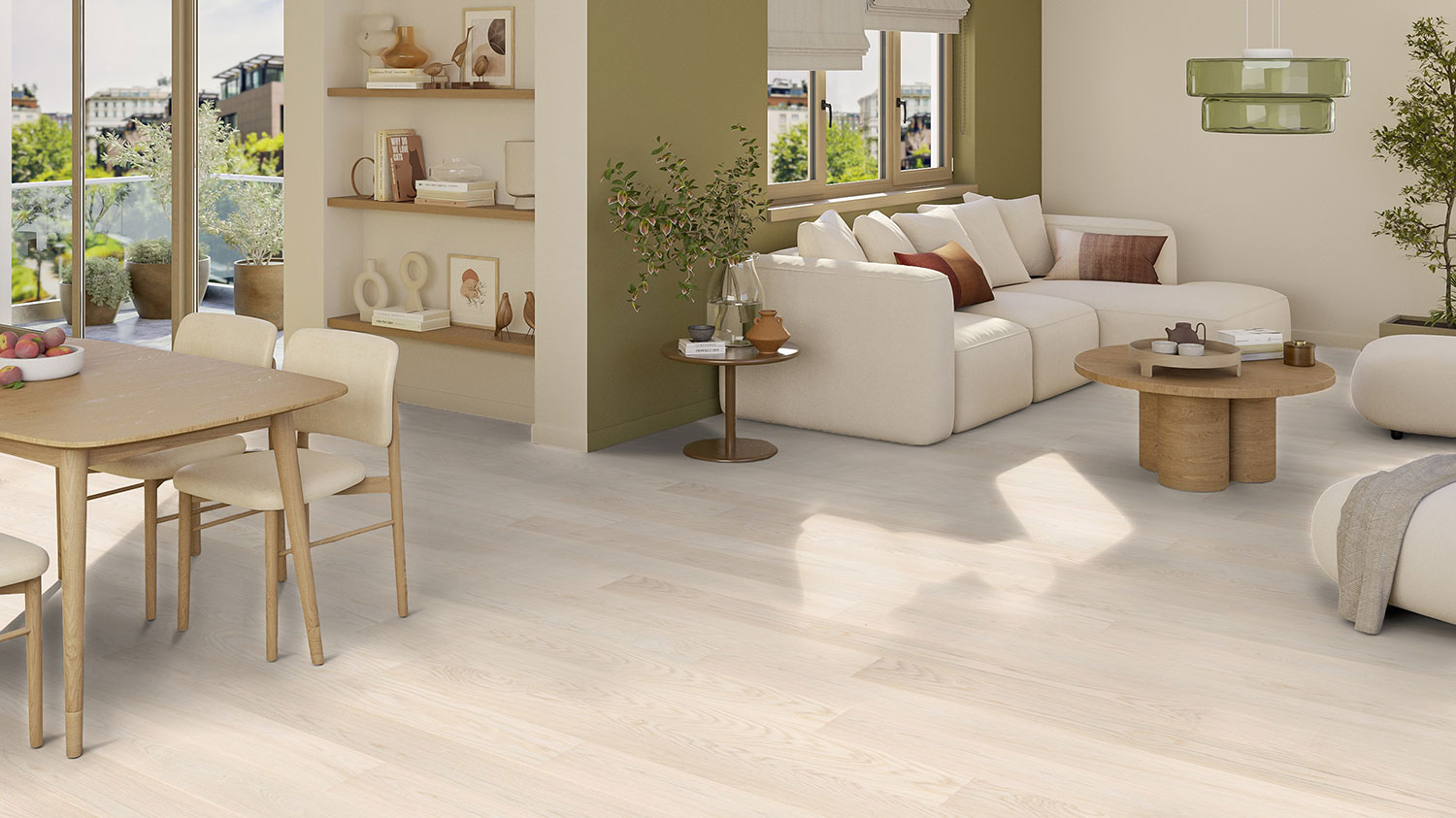 Паркетная доска Tarkett Grace Oak Beige Cashmere Plank XT, Швеция. Пример в интерьере.