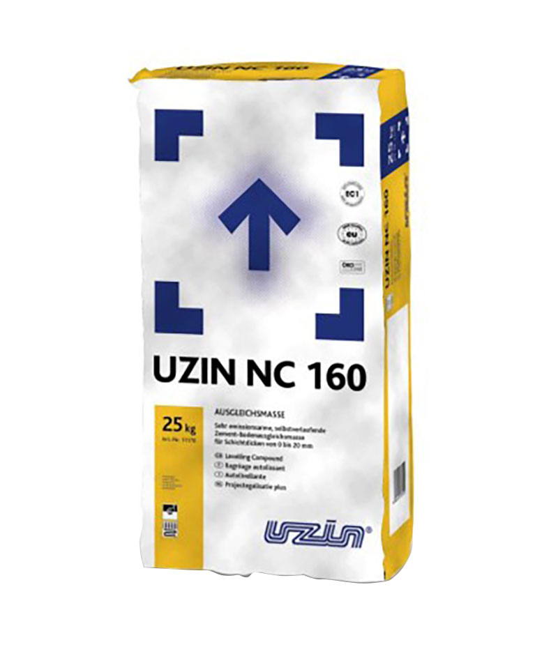 Uzin NC 160 Бумажный мешок самовыравнивающейся цементной смеси для пола Uzin NC 160 весом 25 кг.