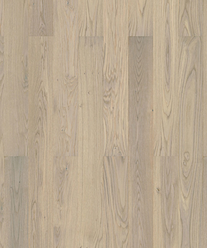 Паркетная доска Tarkett Rumba Oak Scandinavian трехполосная, крупный план текстуры светлого дуба в лаконичном скандинавском стиле.