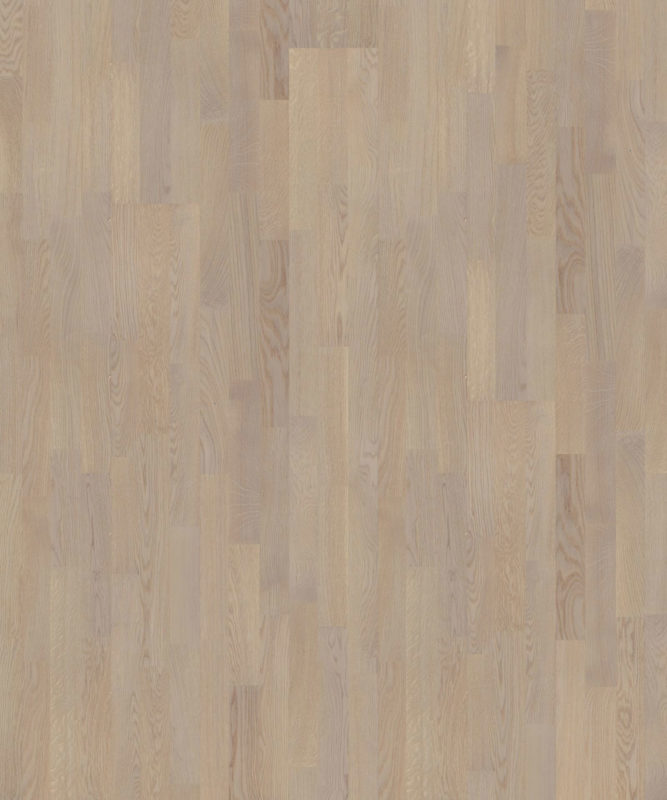 Паркетная доска Tarkett Salsa Oak Amaryllis трехполосная, крупный план текстуры дуба в светлом серо-бежевом оттенке с мягким рисунком волокон.