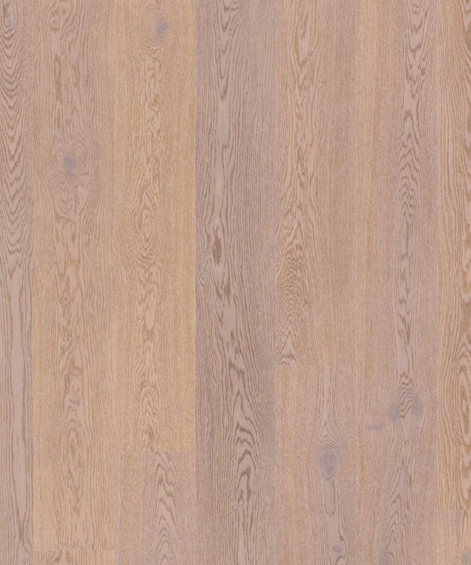 Макроснимок образца Tarkett Tango Oak Antique White детально передает изящный природный узор и мягкий античный белый оттенок плашек дуба.