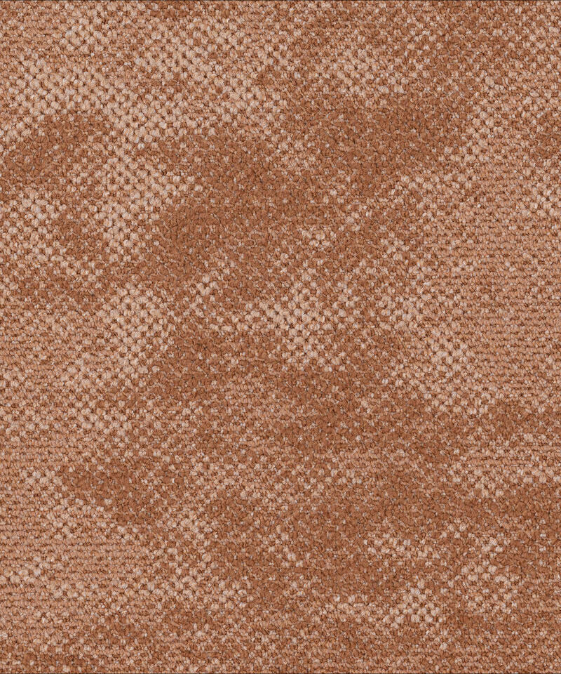 Desso-Grezzo-Vivid-AD05-2056-1 Ковровая плитка Desso Grezzo Vivid 2056 терракотово-коричневого цвета с неоднородной абстрактной текстурой петлевого ворса крупным планом.