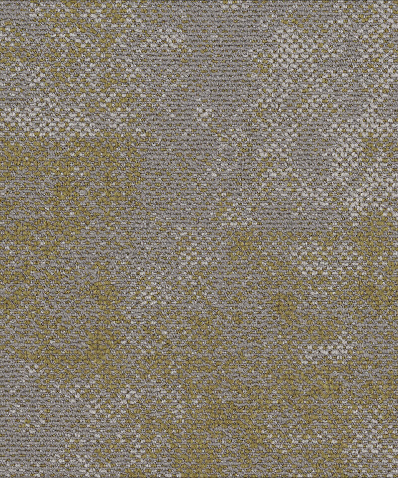 Grezzo-Bloom-AD04-2003-V-1 Ковровая плитка Desso Grezzo Bloom 2003 с петлевым ворсом серого и оливкового цвета с абстрактным природным узором крупным планом.