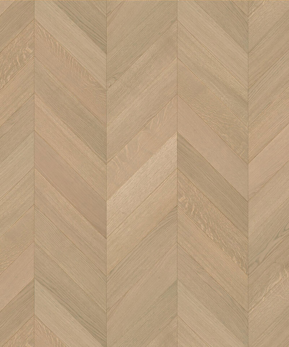 TH_Privilege_GALONI_Oak_Royal_Grey-1 Близкий ракурс паркета французской елочкой Tarkett Privilege Galoni Oak Royal Grey демонстрирует мягкую текстуру дуба в благородном сером оттенке.
