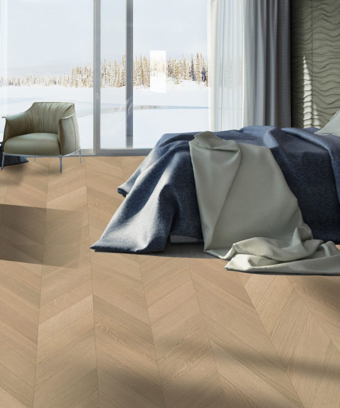Однополосная паркетная доска Tarkett Privilege Galloni Oak Royal Grey, французская елка, Сербия