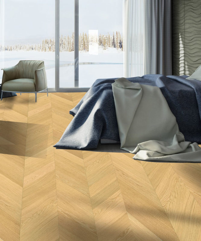Однополосная паркетная доска Tarkett Privilege Galloni Oak White, французская елка, Сербия