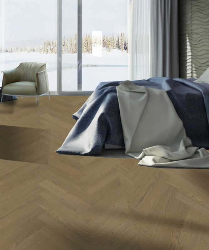 Однополосная паркетная доска Tarkett Privilege Prestige Oak Brown Grey, английская елка, Сербия
