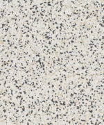 Настенное покрытие Tarkett Surface Wall 387 Rouge Upper с мелкозернистой текстурой тераццо в бежевых, серых и черных тонах. Крупный план материала.