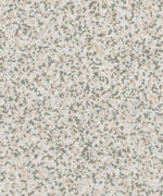 Линолеум Tarkett iQ Surface 388 Dimmed Upper с мелкозернистой текстурой тераццо в пастельных розовых и серых оттенках. Крупный план покрытия.