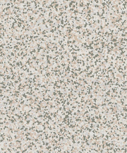 Линолеум Tarkett iQ Surface 388 Dimmed Upper с мелкозернистой текстурой тераццо в пастельных розовых и серых оттенках. Крупный план покрытия.