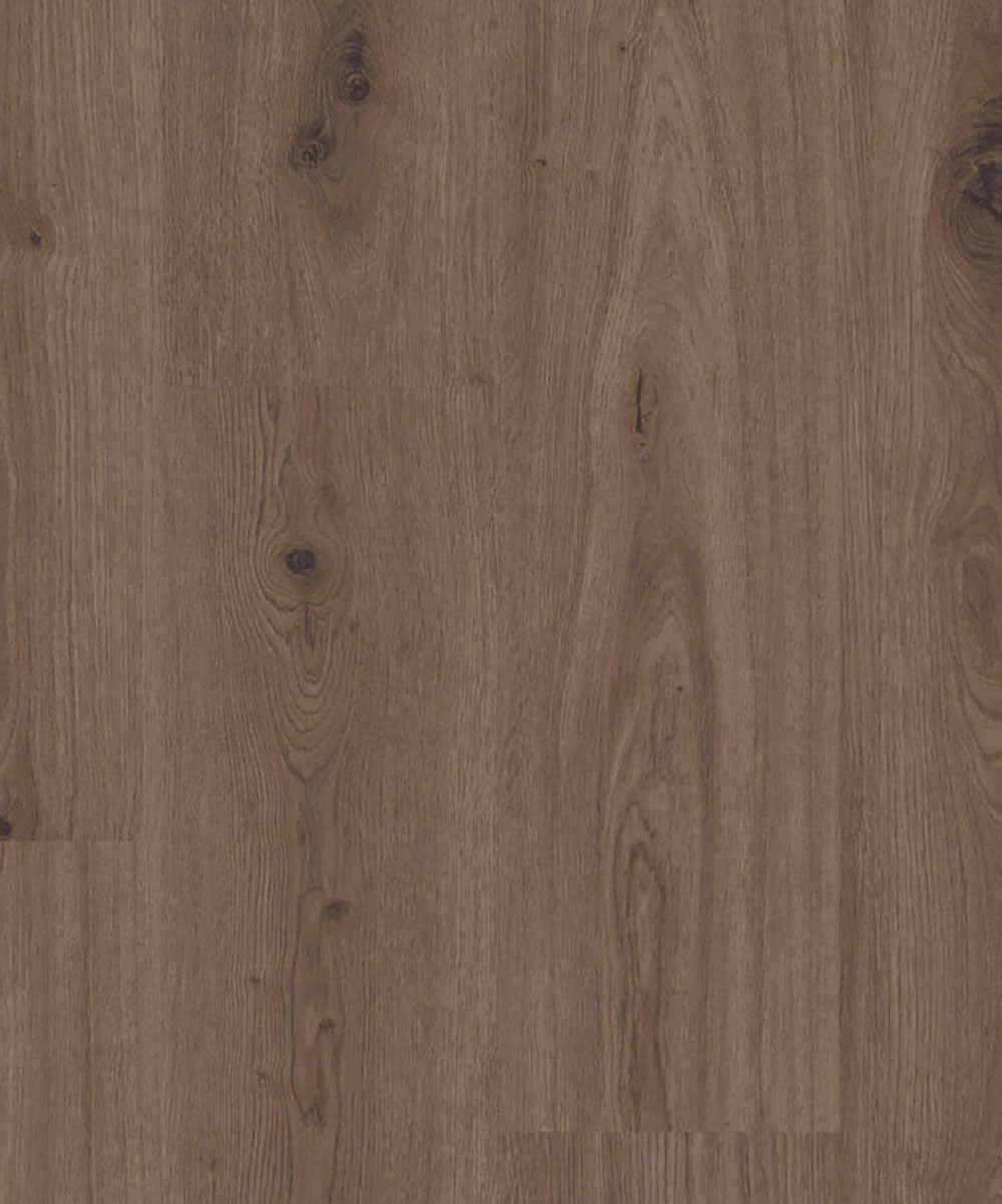 Delicate-Oak-BROWN-1 Виниловая плитка LVT Tarkett Starfloor Click Ultimate 55 — Delicate Oak Brown темно-коричневого оттенка с реалистичной текстурой дуба с сучками крупным планом.