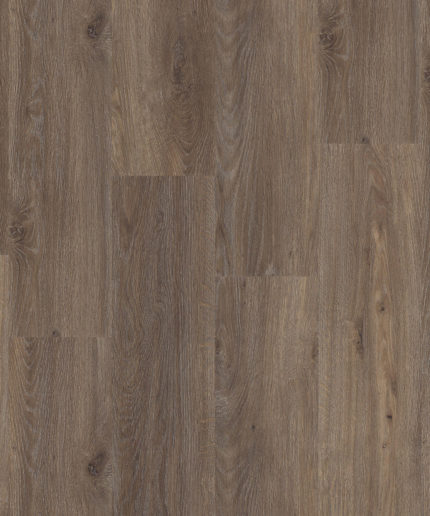 Текстура SPC плитки Tarkett Art Vinyl Element Click Brownie Oak под дерево. Образец темно-коричневого кварцвинилового ламината.