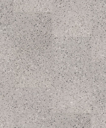 SPC-плитка Tarkett Element Click Mint Glaze серого оттенка. Текстура напольного покрытия с реалистичной имитацией крошки терраццо крупным планом.