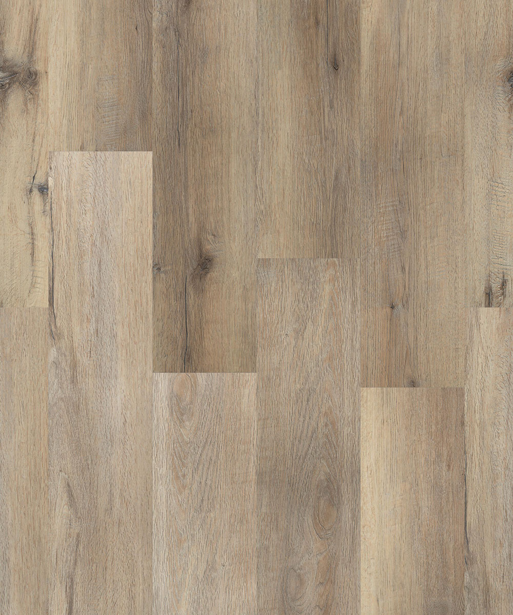 Prime_Amber_Beige-1 SPC-ламинат Tarkett Prime Click Amber Beige рустикального бежевого оттенка. Текстура напольного покрытия с выразительными сучками дуба крупным планом.