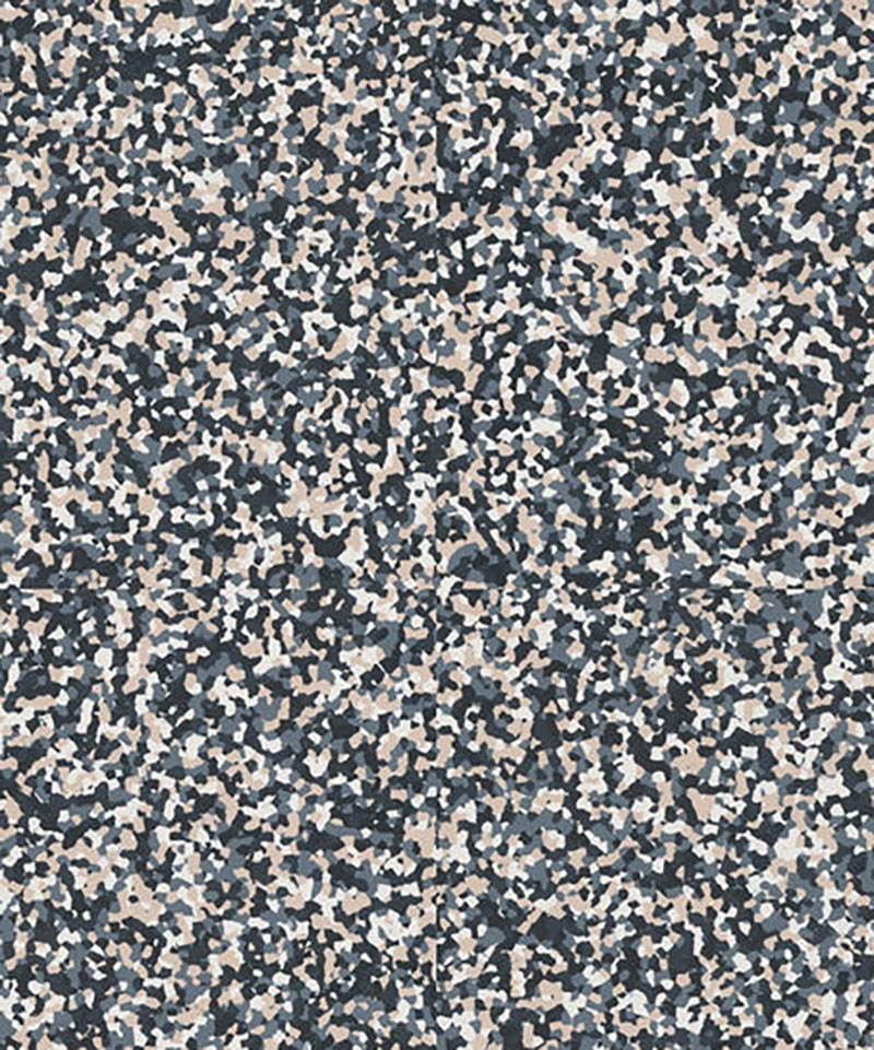 iQ-SURFACE-088-SOBER-MULTI-1 Гомогенный линолеум Tarkett iQ Surface 088 Sober Multi с мелкозернистой текстурой в темно-серых, бежевых и белых тонах крупным планом.
