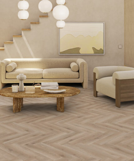 Плитка ПВХ Tarkett iD Classics Glue-Down 30 - Contemporary Oak Grege Mini Plank Елочка 2 мм (Франция)
