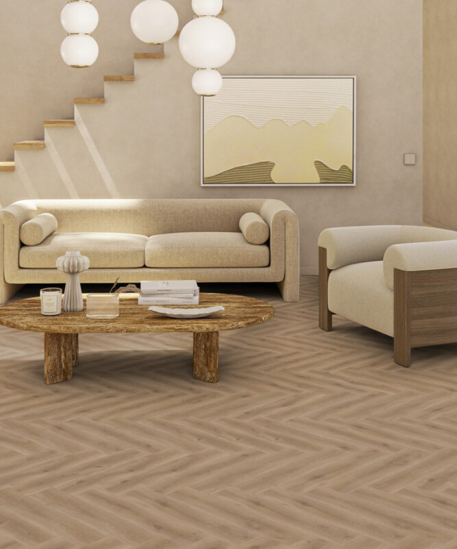 Плитка ПВХ Tarkett iD Classics Glue-Down 30 - Contemporary Oak Natural Елочка 2 мм (Россия)